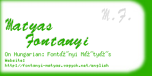 matyas fontanyi business card